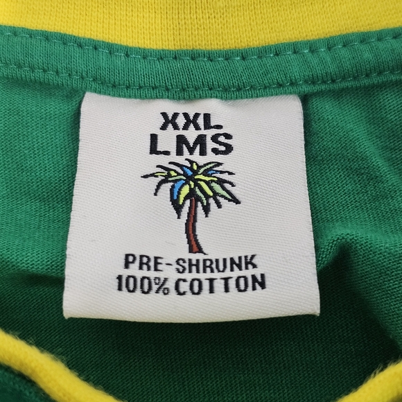 Jamaica Vintage Embroidered T-shirt Black Green Yellow Size XXL - Picture 4 of 10